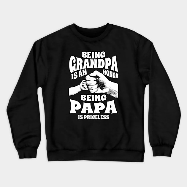 being grandpa- white Crewneck Sweatshirt by SUMAMARU